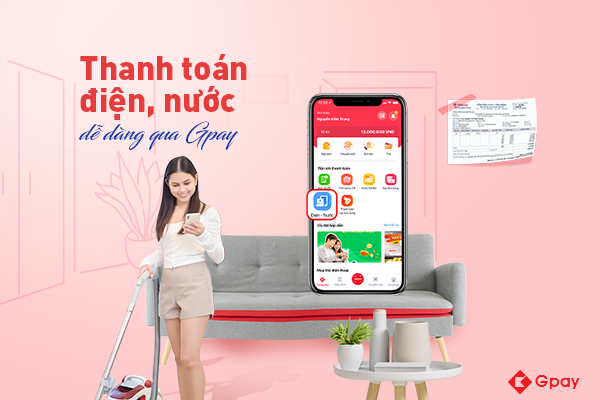 Thanh toán điện nước qua Gpay