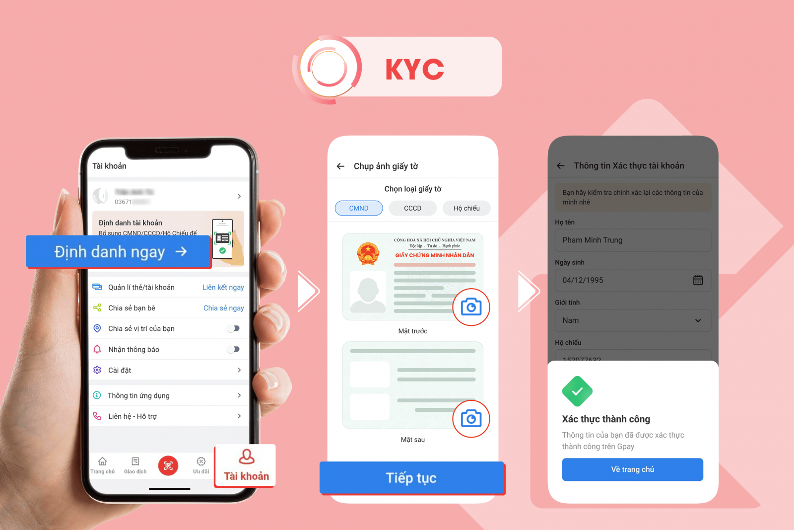 KYC - Xác minh tài khoản ví Gpay